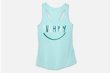 Image of Brooks Distance Women's Tank, Pool/Ocean Smile Run Happy, 2XL 221260-Pool/Ocean Smile Run Happy-XXL