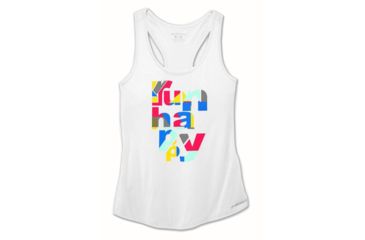 Image of Brooks Distance Women's Tank, White/Multi Run Happy, 2XL, 221260-Wht/MltiRH-XXL