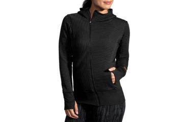 Image of Brooks Fly-By Hoodie - Womens, Black, XS, 221379001.02