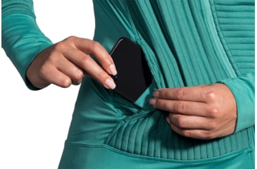 Image of Brooks Fly-By Hoodie - Womens, Teal, L, 221379426.035