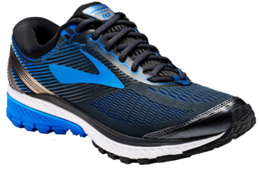 Image of Brooks Ghost 10 Road Running Shoe - Men's-Ebony/Metallic Charcoal/Electric Blue-Narrow-10.5