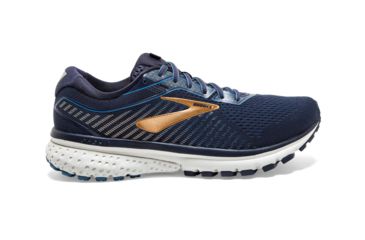 Image of Brooks Ghost 12 Road Running Shoe - Mens, Navy/Deep Water/Gold, 9D, 1103161D489.090