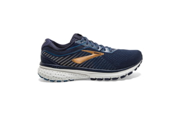 Image of Brooks Ghost 12 Road Running Shoe - Mens, Navy/Deep Water/Gold, Narrow, 8.0, 1103161B489.080