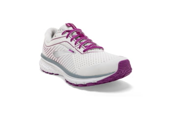Image of Brooks Ghost 12 Road Running Shoe - Womens, White/Grey/Hollyhock, Medium, 5.0, 1203051B186.050