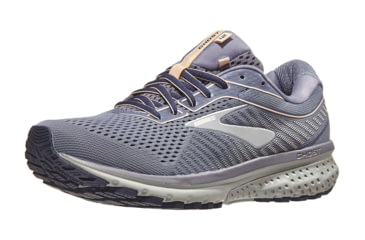 Image of Brooks Ghost 12 - Womens, Granite/Peacoat/Peach, Medium, 6.0, 1203051B086.060