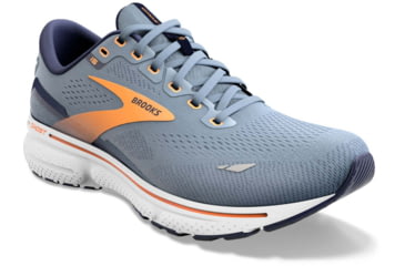 Image of Brooks Ghost 15 Running Shoes - Mens, Flintstone/Peacoat/Orange Pop, 8.5, 1103931D417.085