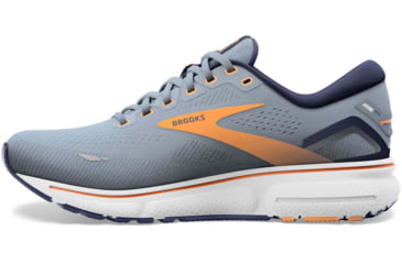 Image of Brooks Ghost 15 Running Shoes - Mens, Flintstone/Peacoat/Orange Pop, 8.5, 1103931D417.085