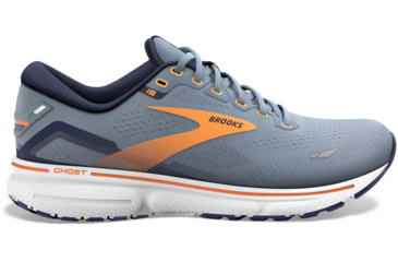 Image of Brooks Ghost 15 Running Shoes - Mens, Flintstone/Peacoat/Orange Pop, 8.5, 1103931D417.085
