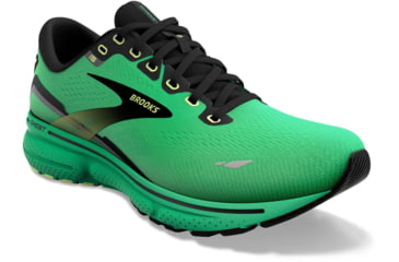 Image of Brooks Ghost 15 Running Shoes - Mens, Green/Black/Sharp Green, 8.0, 1103931D360.080