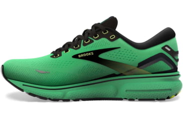 Image of Brooks Ghost 15 Running Shoes - Mens, Green/Black/Sharp Green, 8.0, 1103931D360.080