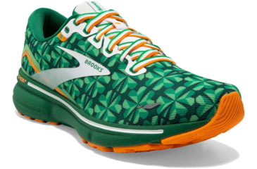 Image of Brooks Ghost 15 Running Shoes - Mens, Green/White/Orange, 10.0, 1103931D371.100