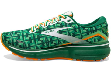 Image of Brooks Ghost 15 Running Shoes - Mens, Green/White/Orange, 10.0, 1103931D371.100