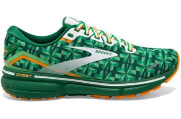 Image of Brooks Ghost 15 Running Shoes - Mens, Green/White/Orange, 10.0, 1103931D371.100