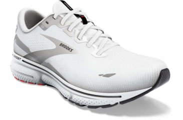 Image of Brooks Ghost 15 Running Shoes - Mens, White/Black/Flame, 15.0, 1103931D184.150