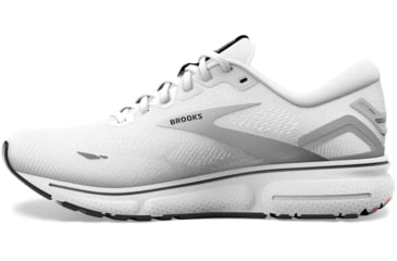 Image of Brooks Ghost 15 Running Shoes - Mens, White/Black/Flame, 15.0, 1103931D184.150