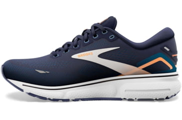 Image of Brooks Ghost 15 Running Shoes - Mens, Wide, Peacoat/Blue/Orange Pop, 9.0, 1103932E439.090