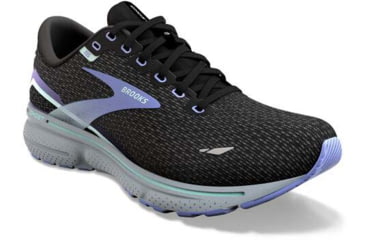 Image of Brooks Ghost 15 Running Shoes - Womens, Medium, Black/Jacaranda/Salt, 6.0, 1203801B011.060