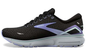 Image of Brooks Ghost 15 Running Shoes - Womens, Medium, Black/Jacaranda/Salt, 6.0, 1203801B011.060