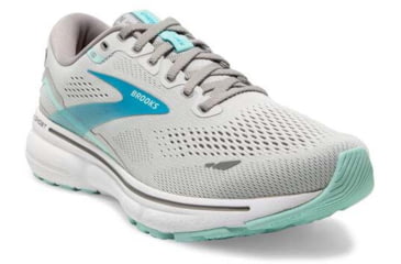 Image of Brooks Ghost 15 Running Shoes - Womens, Medium, Grey/Blackened Pearl/Blue, 10.0, 1203801B085.100