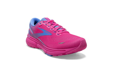 Image of Brooks Ghost 15 Running Shoes - Womens, Pink Glo/Blue/Fuchsia, 6 Narrow, 1203801B606.060