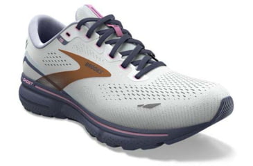 Image of Brooks Ghost 15 Running Shoes - Womens, Wide, Spa Blue/Neo Pink/ Copper, 10.5, 1203801D492.105