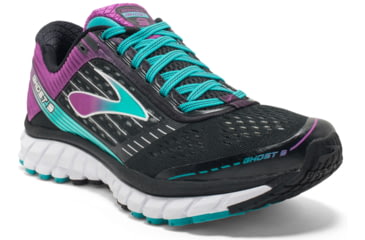 Image of Brooks Ghost 9 Road Running Shoe - Women's-Black/Grape/Ceramic-Medium-7