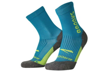 Image of Brooks Ghost Crew Sock, Lagoon/BR Crew, M, 280495497.030