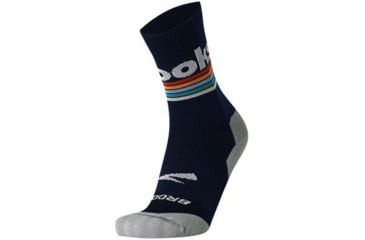 Image of Brooks Ghost Crew Sock, Navy/Brooks Stripe, S, 280495410.025