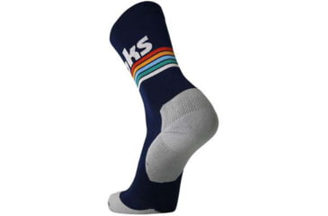 Image of Brooks Ghost Crew Sock, Navy/Brooks Stripe, S, 280495410.025
