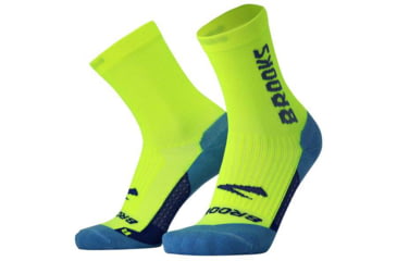 Image of Brooks Ghost Crew Sock, Neon Yellow/BR Crew, L, 280495790.035