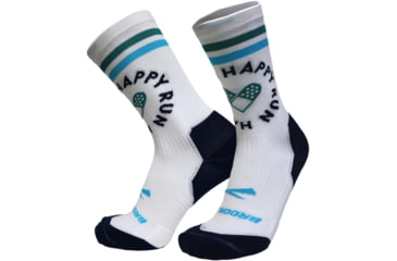 Image of Brooks Ghost Crew Sock, White/Bluefish/Peacoat, L, 280495168.035