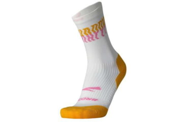 Image of Brooks Ghost Crew Sock, White/Run Happy, L, 280495183.035