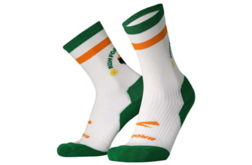 Image of Brooks Ghost Crew Sock, White/Run Lucky, S, 280495162.025