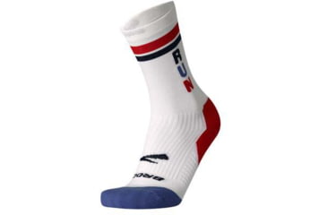 Image of Brooks Ghost Crew Sock, White/Run USA, S, 280495107.025
