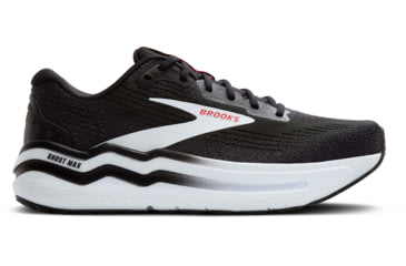 Image of Brooks Ghost Max 2 Road Running Shoes - Mens, Black/White/Fiery Red, 10.0 US/Medium, 1104311D027.100