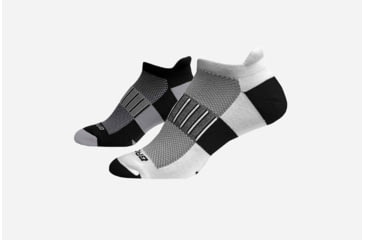 Image of Brooks Ghost Midweight Running Socks, Pack of 2, Black/Oxford&amp;White/Black, Large 741543-Black/Oxford&amp;white/black-L