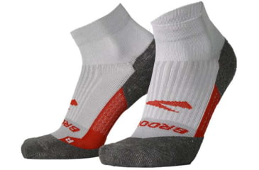 Image of Brooks Ghost Quarter Sock, Light Pikes Peak/Red Clay, M, 280499094.030