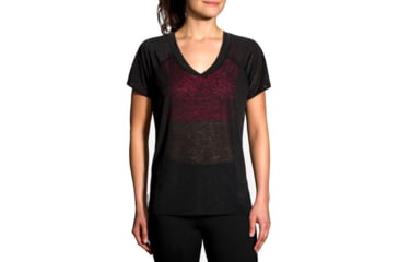 Image of Brooks Ghost Womens Short Sleeve Shirt, Black, Extra Small, 221191-Black-XS