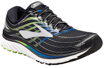 Image of Brooks Glycerin 15 Road Running Shoe - Men's-Black/Electric Blue/Green-Medium-9.5