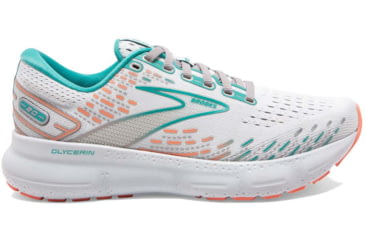 Image of Brooks Glycerin 20 Running Shoes - Womens, Wide, Oyster/Latigo Bay/Coral, 9.0, 1203691D061.090