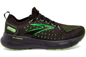 Image of Brooks Glycerin StealthFit 20 Running Shoes - Mens, Black/Pearl/Green Gecko, 10.5, 1103841D092.105