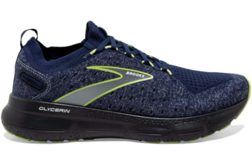 Image of Brooks Glycerin StealthFit 20 Running Shoes - Mens, Blue/Ebony/Lime, 13.0, 1103841D404.130