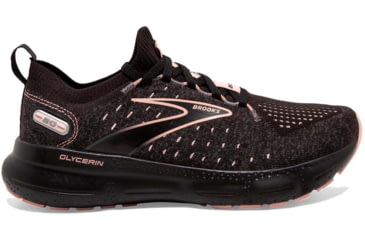 Image of Brooks Glycerin StealthFit 20 Running Shoes - Womens, Medium, Black/Pearl/Peach, 7.5, 1203721B026.075