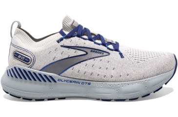Image of Brooks Glycerin StealthFit GTS 20 Running Shoes - Mens, Oyster/Alloy/Blue Depths, 9.5, 1103851D081.095