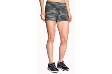 Image of Brooks Greenlight 3 Inch Running Short Tight - Women's-Black Ikat Jacquard-Small