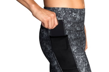 Image of Brooks Greenlight Capris - Womens, Black Marble/Black, L, 221349099.035