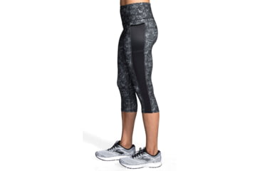 Image of Brooks Greenlight Capris - Womens, Black Marble/Black, L, 221349099.035