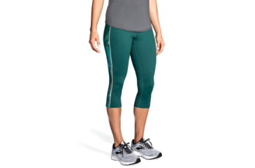 Image of Brooks Greenlight Capris - Womens, Forest/Teal Canyon, L, 221349302.035