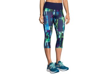 Image of Brooks Greenlight Running Capri - Womens, Navy Pulse/Navy, Extra Large, 221349423.040