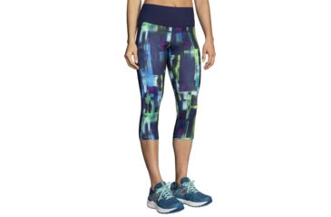 Image of Brooks Greenlight Running Capri - Womens, Navy Pulse/Navy, Extra Large, 221349423.040